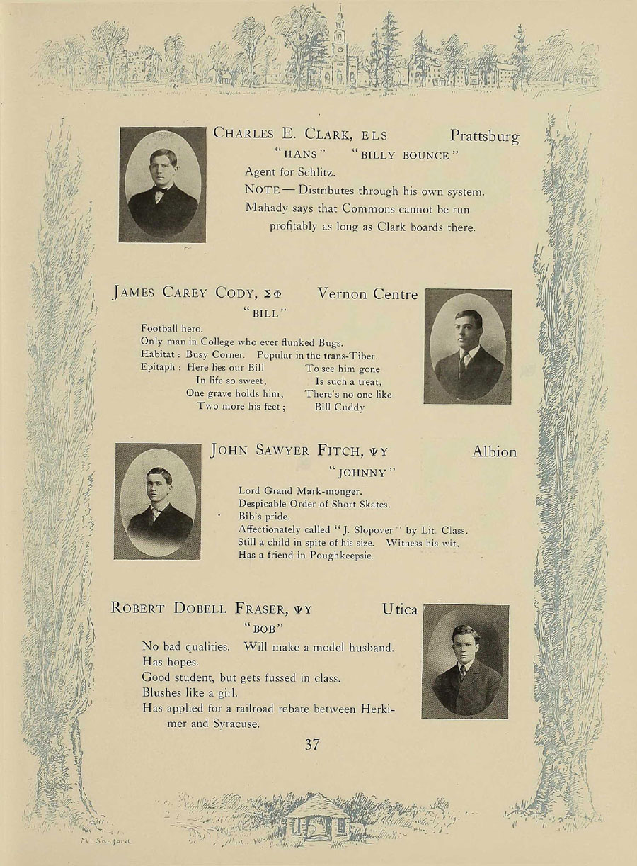 1908 Hamilton College Yearbook, page 37